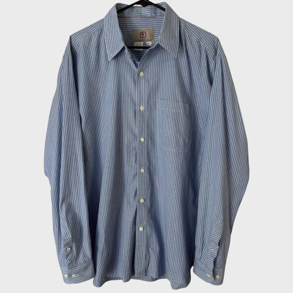 The Territory Ahead Striped Long-Sleeve Button-Up Dress Shirt Men's Size Medium